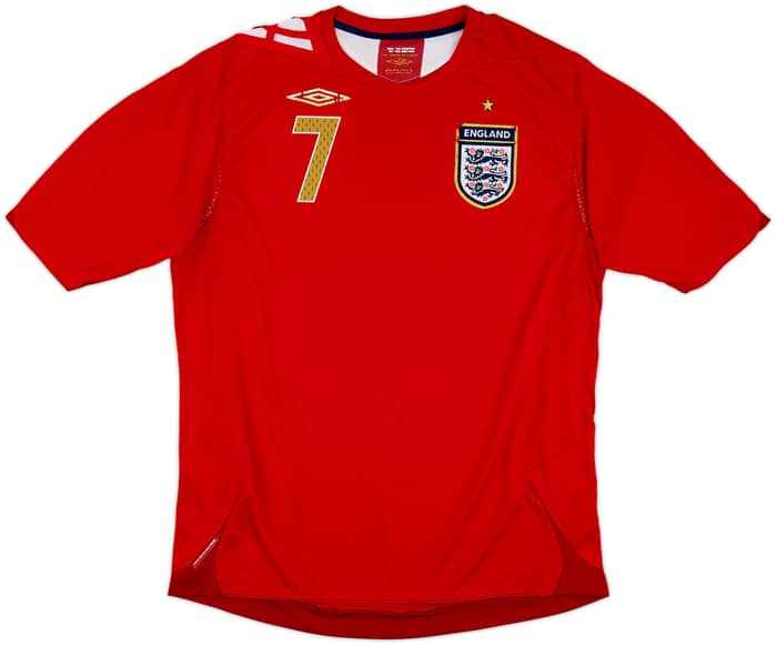 2006-08 England Away Shirt Beckham #7 - 5/10 - (L)