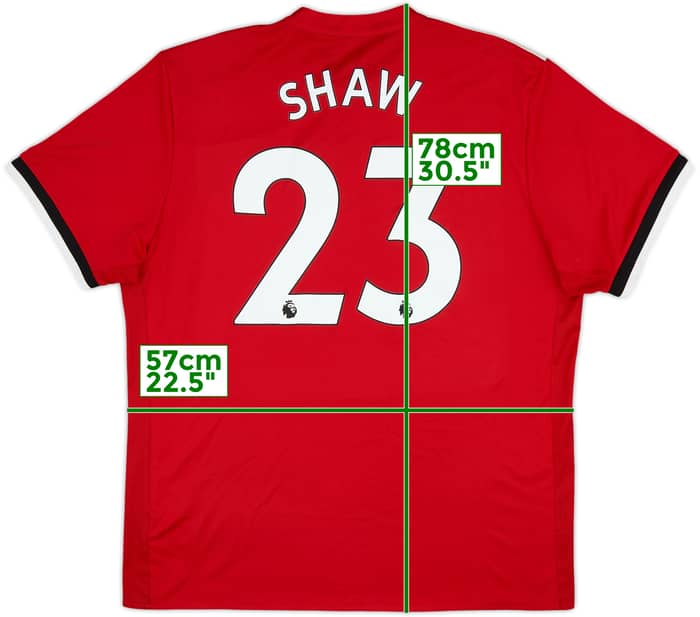 2017-18 Manchester United Home Shirt Shaw #23 - 9/10 - (XL)