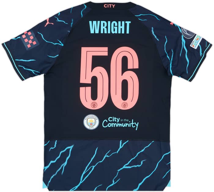 2023-24 Manchester City Match Issue Champions League Third Shirt Wright #56