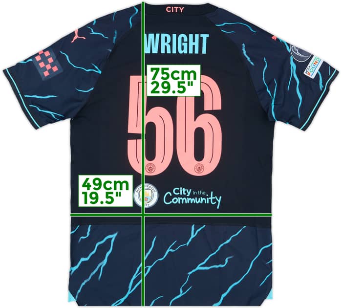 2023-24 Manchester City Match Issue Champions League Third Shirt Wright #56