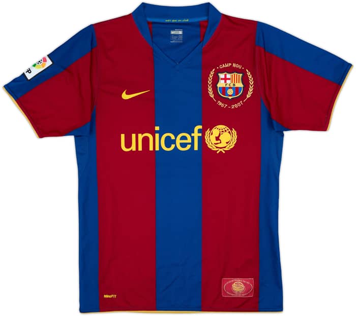 2007-08 Barcelona Home Shirt Ronaldinho #10 - 9/10 - (S)