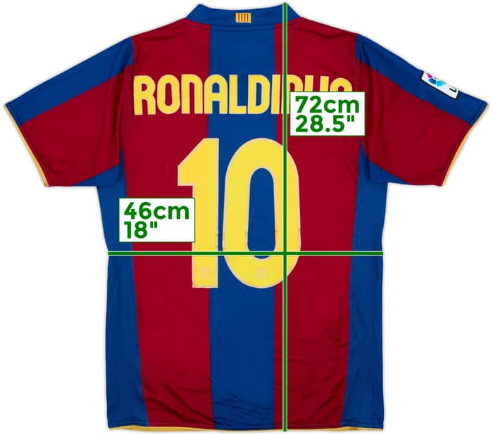 2007-08 Barcelona Home Shirt Ronaldinho #10 - 9/10 - (S)