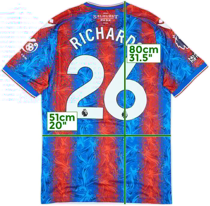 2024-25 Crystal Palace Match Issue Home Shirt Richards #26