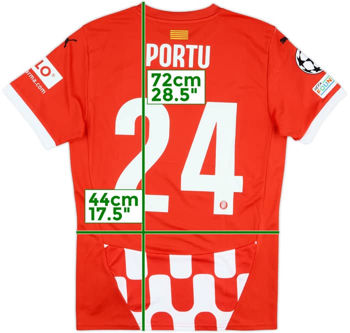 2024-25 Girona Match Issue Champions League Home Shirt Portu #24