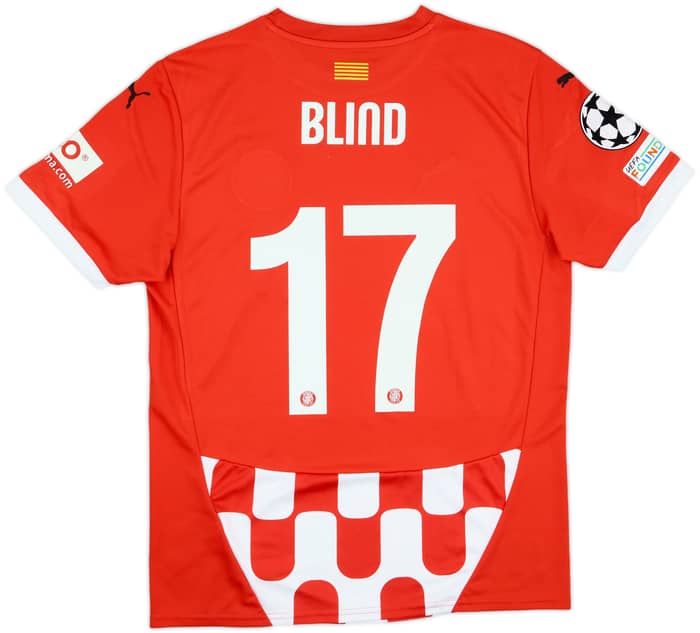 2024-25 Girona Match Issue Champions League Home Shirt Blind #17