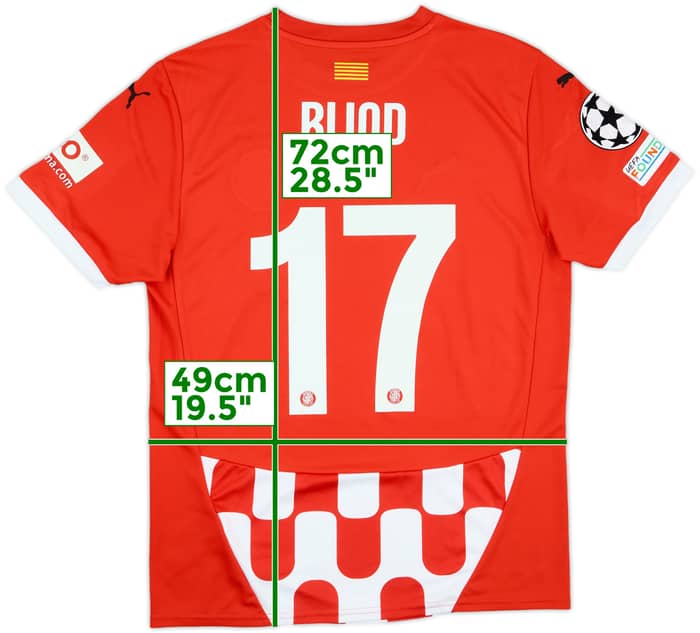 2024-25 Girona Match Issue Champions League Home Shirt Blind #17