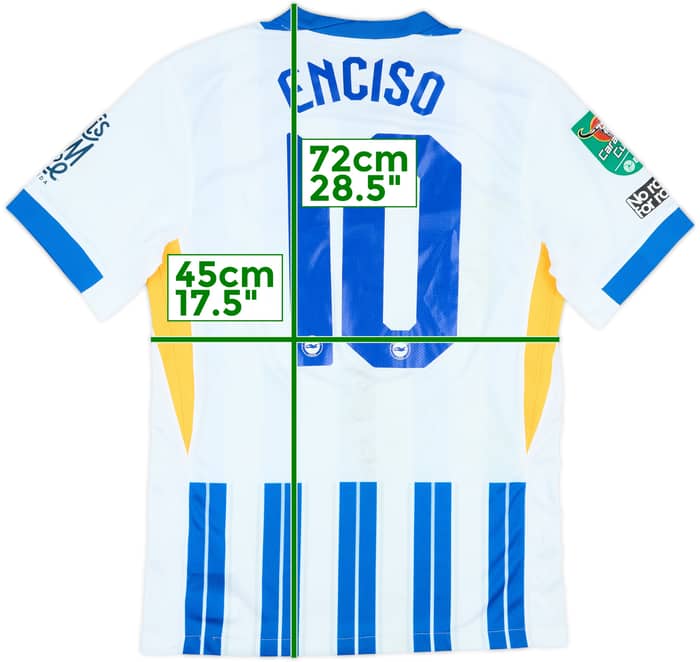 2024-25 Brighton Match Worn Carabao Cup Home Shirt Enciso #10