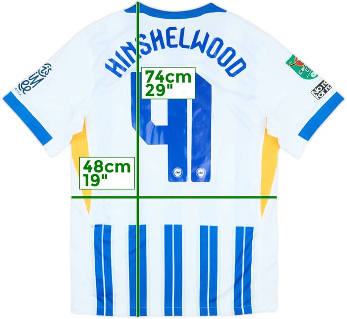 2024-25 Brighton Match Issue Carabao Cup Home Shirt Hinshelwood #41