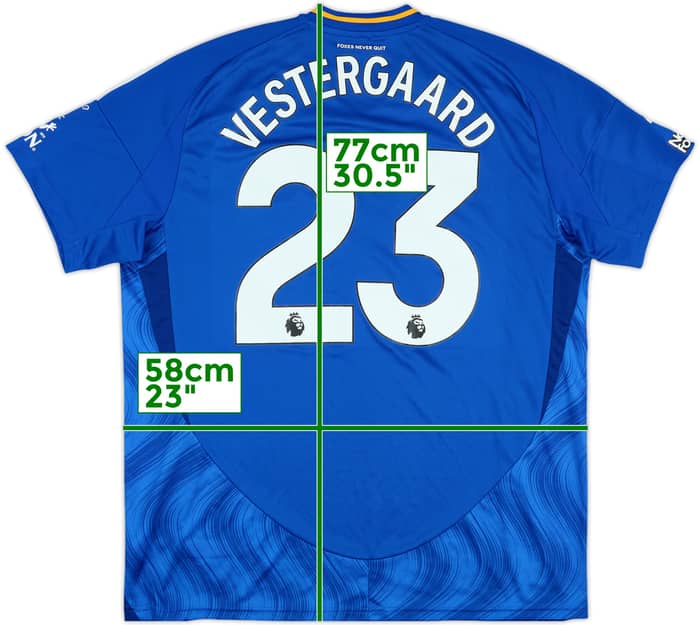 2024-25 Leicester Match Issue Home Shirt Vestergaard #23