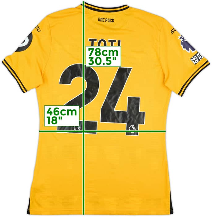 2024-25 Wolves Match Worn Home Shirt Toti #24