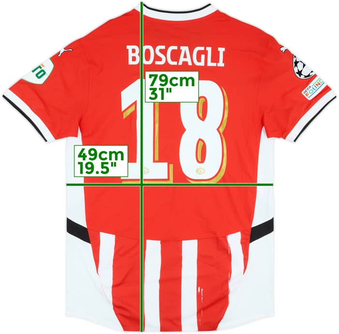 2024-25 PSV Match Issue Champions League Home Shirt Boscagli #18
