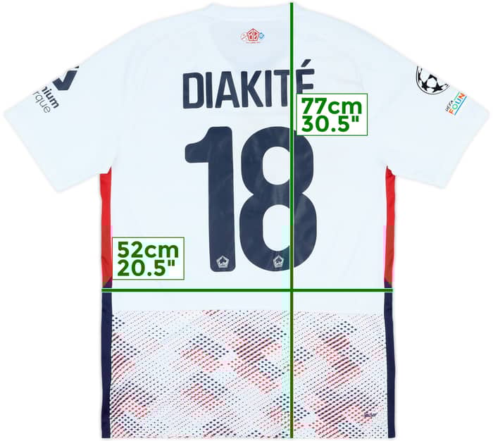 2024-25 Lille Match Worn Champions League Away Shirt Diakite #18