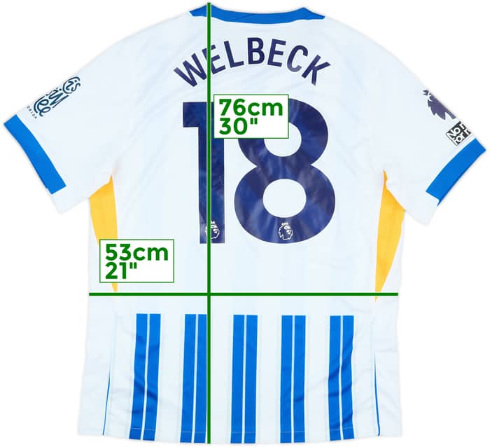 2024-25 Brighton Match Issue Home Shirt Welbeck #18