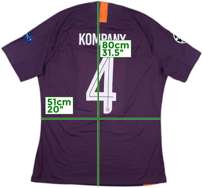 2018-19 Manchester City Player Issue Champions League Third Shirt Kompany #4 - 8/10 - (XL)