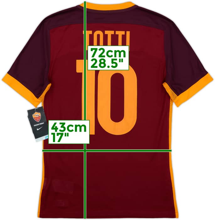 2015-16 Roma Authentic Home Shirt Totti #10 (S)