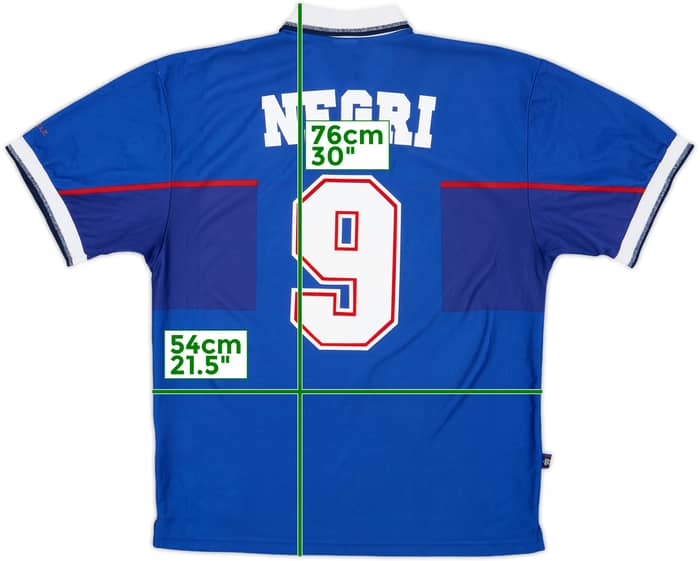 1997-99 Rangers Home Shirt Negri #9 - 8/10 - (L)