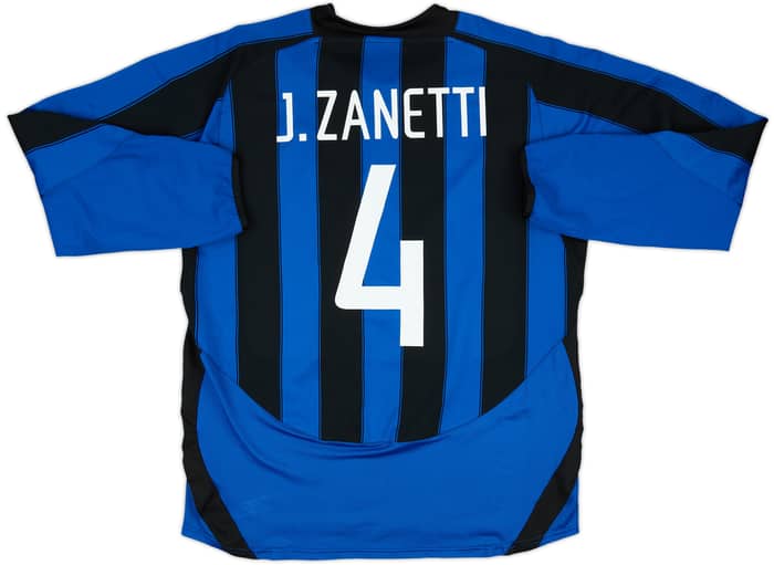 2003-04 Inter Milan Home L/S Shirt J.Zanetti #4 - 6/10 - (XL)