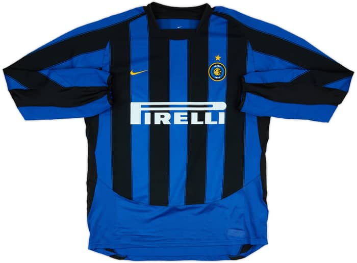 2003-04 Inter Milan Home L/S Shirt J.Zanetti #4 - 6/10 - (XL)