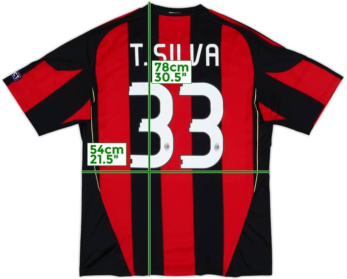 2010-11 AC Milan Home Shirt T.Silva #33 - 8/10 - (L)