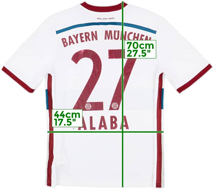 2014-15 Bayern Munich Away Shirt Alaba #27 - 5/10 - (XL.Boys)