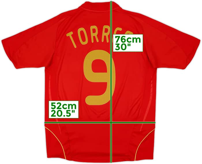 2007-09 Spain Home Shirt Torres #9 - 6/10 - (XL.Boys)