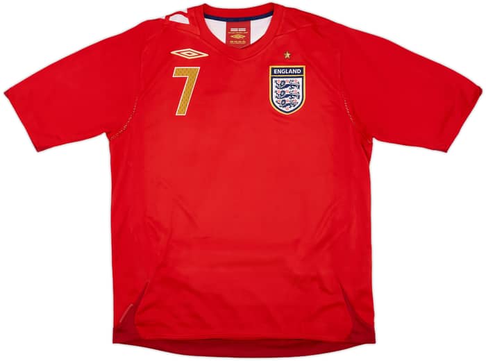 2006-08 England Away Shirt Beckham #7 - 7/10 - (L)