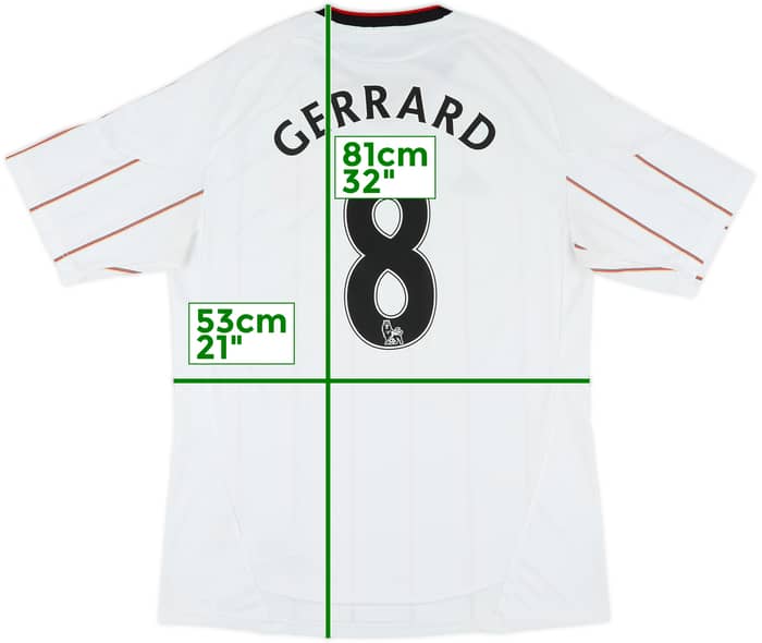2010-11 Liverpool Away Shirt Gerrard #8 - 5/10 - (L)