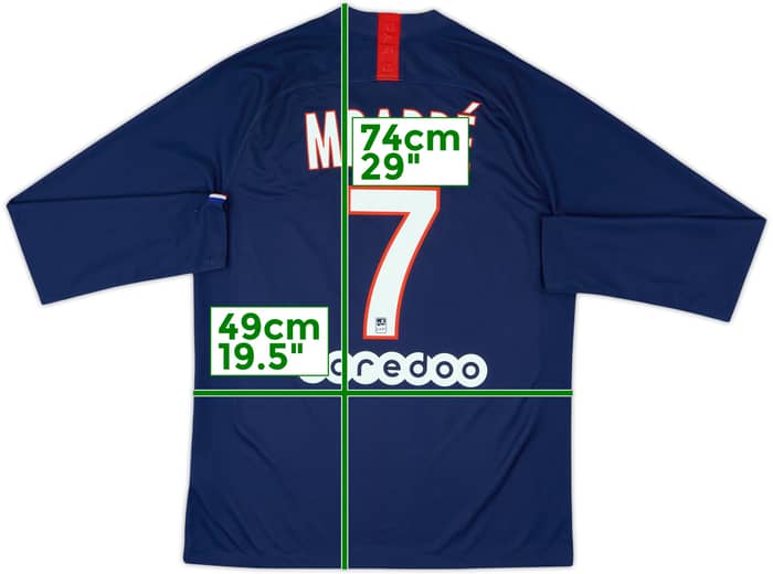 2019-20 Paris Saint-Germain Home L/S Shirt Mbappe #7 - 6/10 - (M)