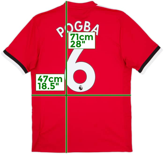 2017-18 Manchester United Home Shirt Pogba #6 - 6/10 - (S)