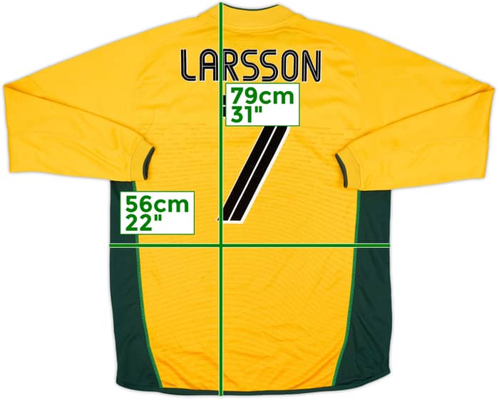 2002-03 Celtic Away L/S Shirt Larsson #7 - 9/10 - (L)