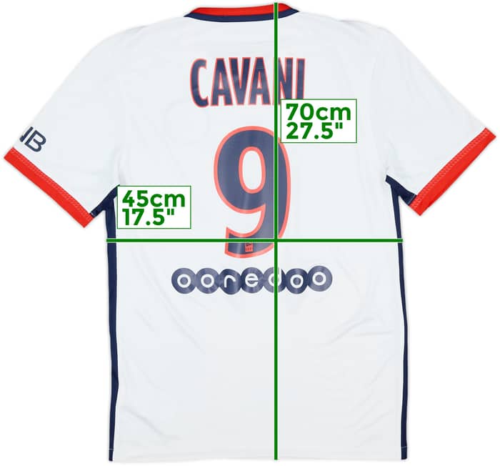 Camiseta de visitante del Paris Saint-Germain 2015-16 Cavani #9 - 8/10 - (S)