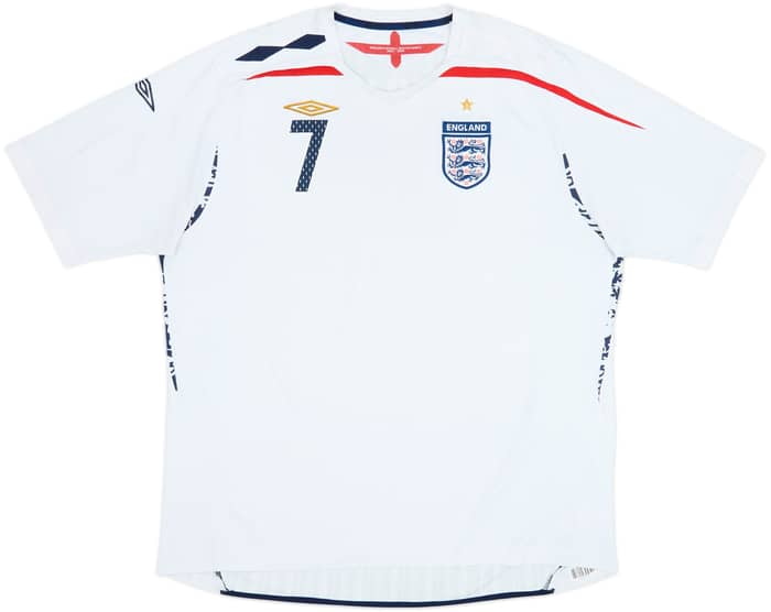 2007-09 England Home Shirt Beckham #7 - 6/10 - (3XL)