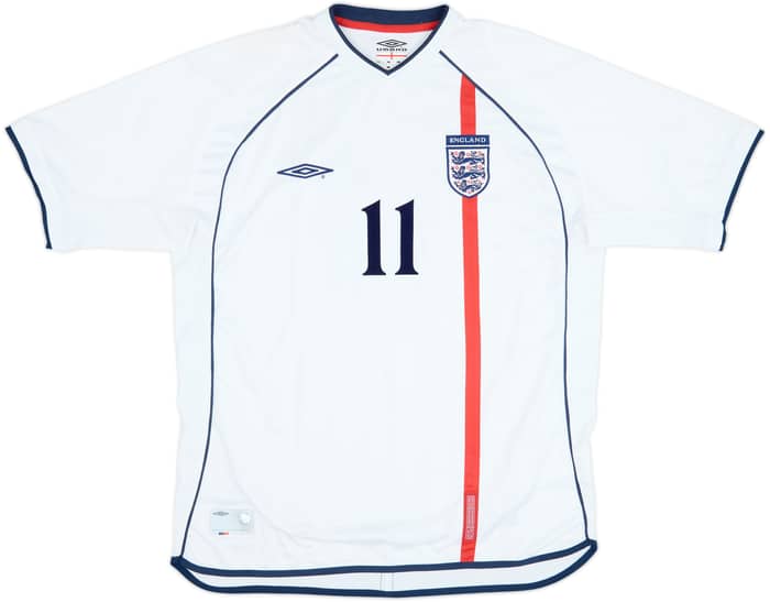 2001-03 England Home Shirt Heskey #11 - 9/10 - (XL)