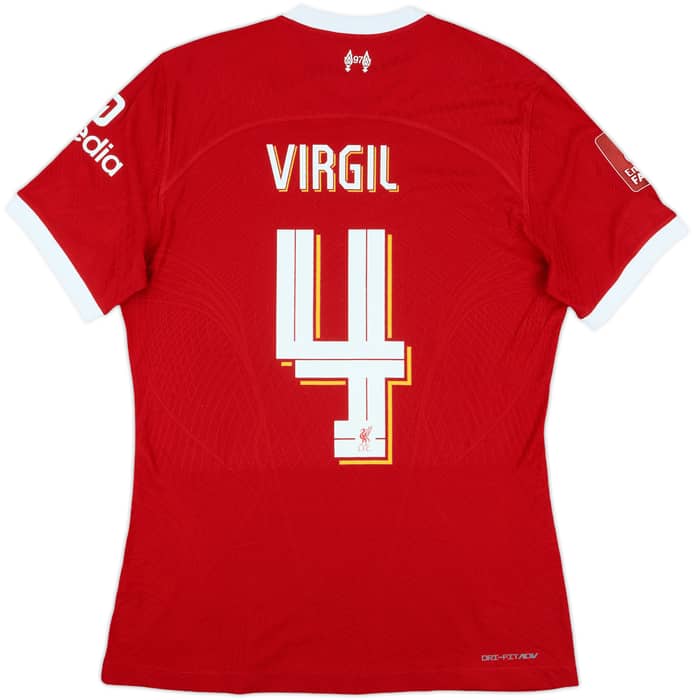 2023-24 Liverpool Match Issue FA Cup Home Shirt Virgil #4