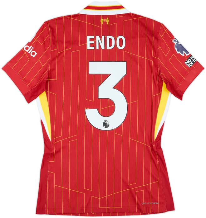 2024-25 Liverpool Match Issue Home Shirt Endo #3