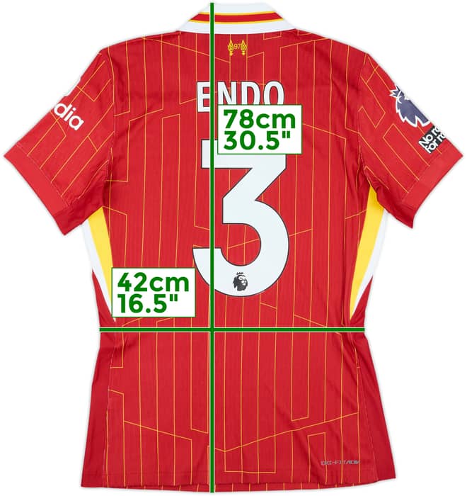 2024-25 Liverpool Match Issue Home Shirt Endo #3