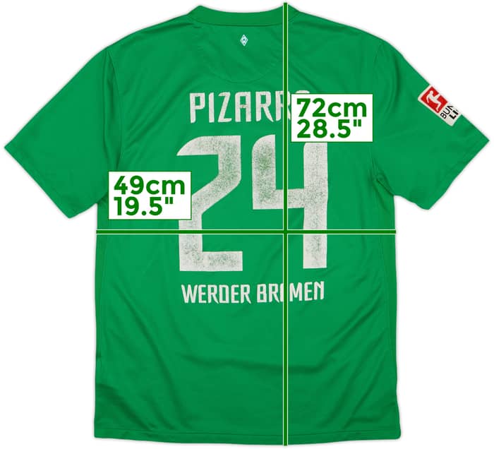 2011-12 Werder Bremen Home Shirt Pizarro #24 - 6/10 - (M)