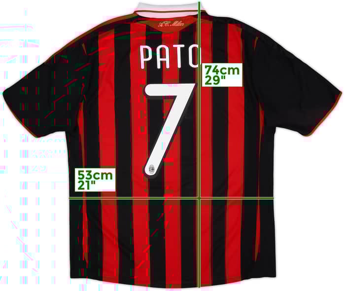 2009-10 AC Milan Home Shirt Pato #7 - 6/10 - (L)