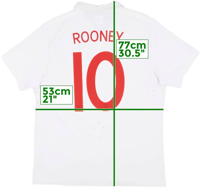 2009-10 England Home Shirt Rooney #10 - 6/10 - (L)