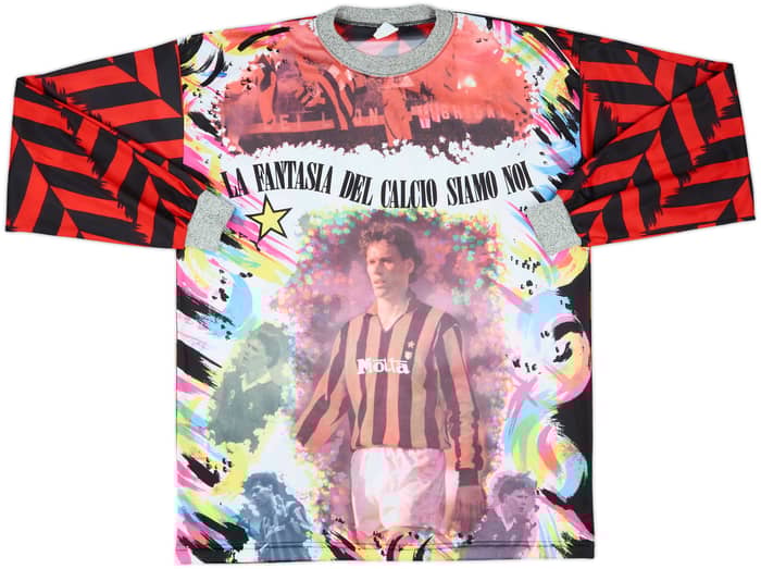 1990s AC Milan Graphic Fan L/S Shirt Van Basten 'The Best' #9 - 10/10 - (L)