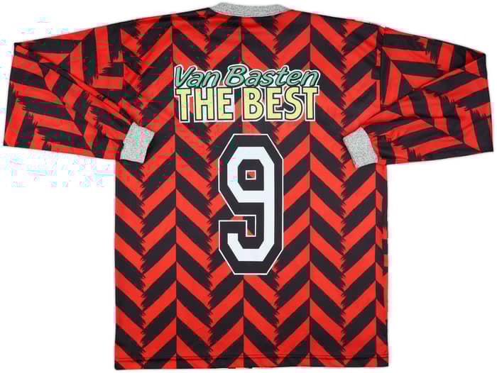 1990s AC Milan Graphic Fan L/S Shirt Van Basten 'The Best' #9 - 10/10 - (L)