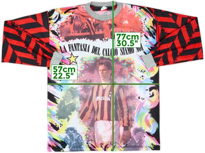 1990s AC Milan Graphic Fan L/S Shirt Van Basten 'The Best' #9 - 10/10 - (L)