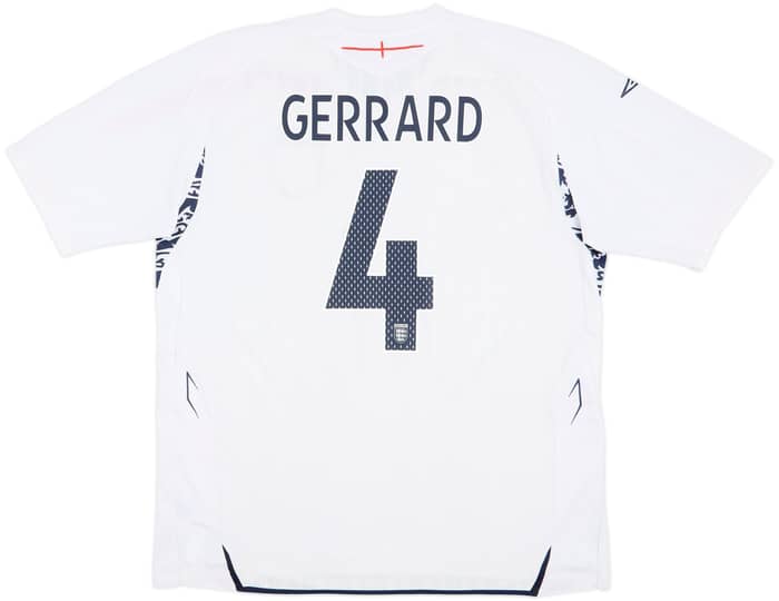 2007-09 England Home Shirt Gerrard #4 - 6/10 - (XXL)