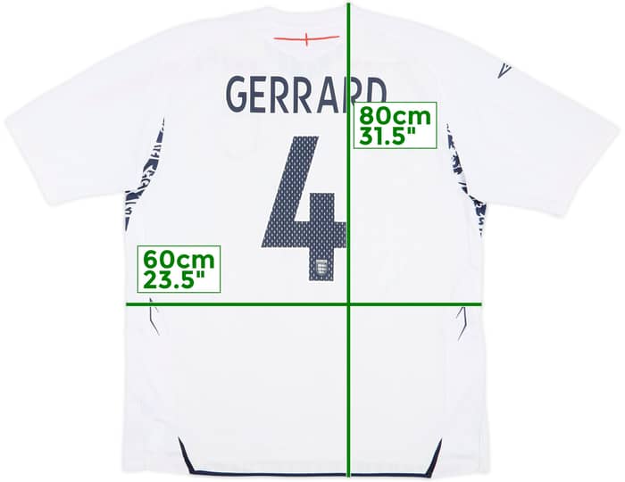 2007-09 England Home Shirt Gerrard #4 - 6/10 - (XXL)