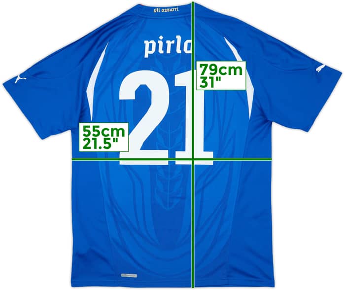 2010-12 Italy Home Shirt Pirlo #21 - 8/10 - (XL)