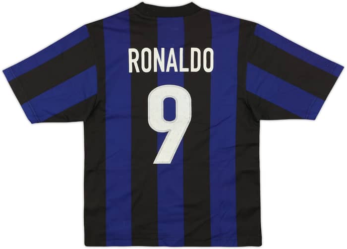 1999-00 Inter Milan Home Shirt Ronaldo #9 - 5/10 - (M.Boys)