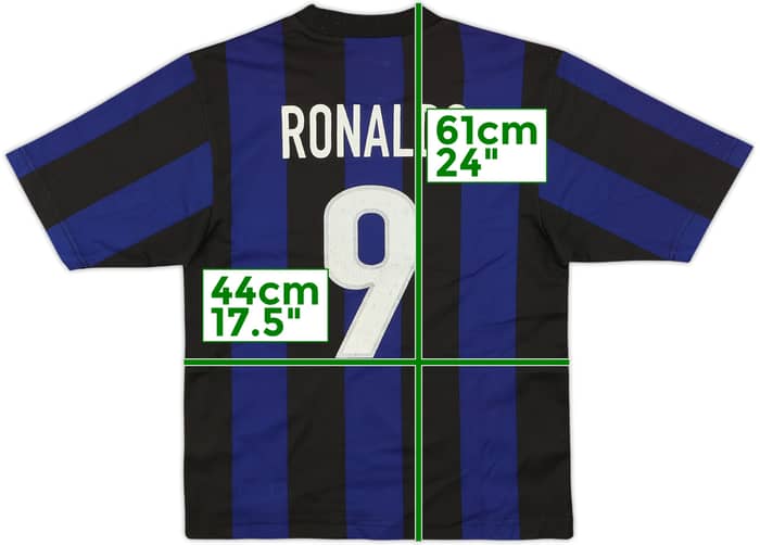 1999-00 Inter Milan Home Shirt Ronaldo #9 - 5/10 - (M.Boys)