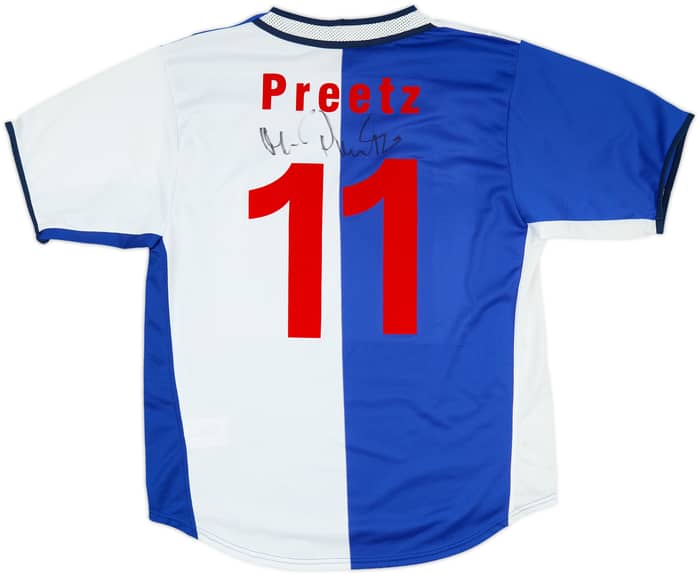 2001-02 Hertha Berlin Signed Home Shirt Preetz #11 - 7/10 - (L)