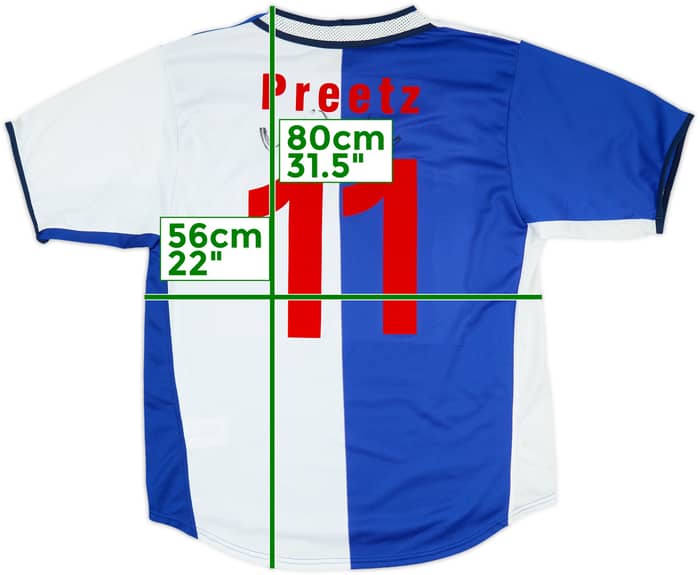 2001-02 Hertha Berlin Signed Home Shirt Preetz #11 - 7/10 - (L)