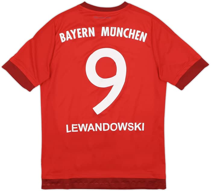 2015-16 Bayern Munich Home Shirt Lewandowski #9 - 7/10 - (XL.Boys)